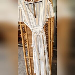 June & Hudson Maxi Dress with Cream and Black Stripes